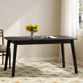 Dining Table Black Solid Wood Mdf