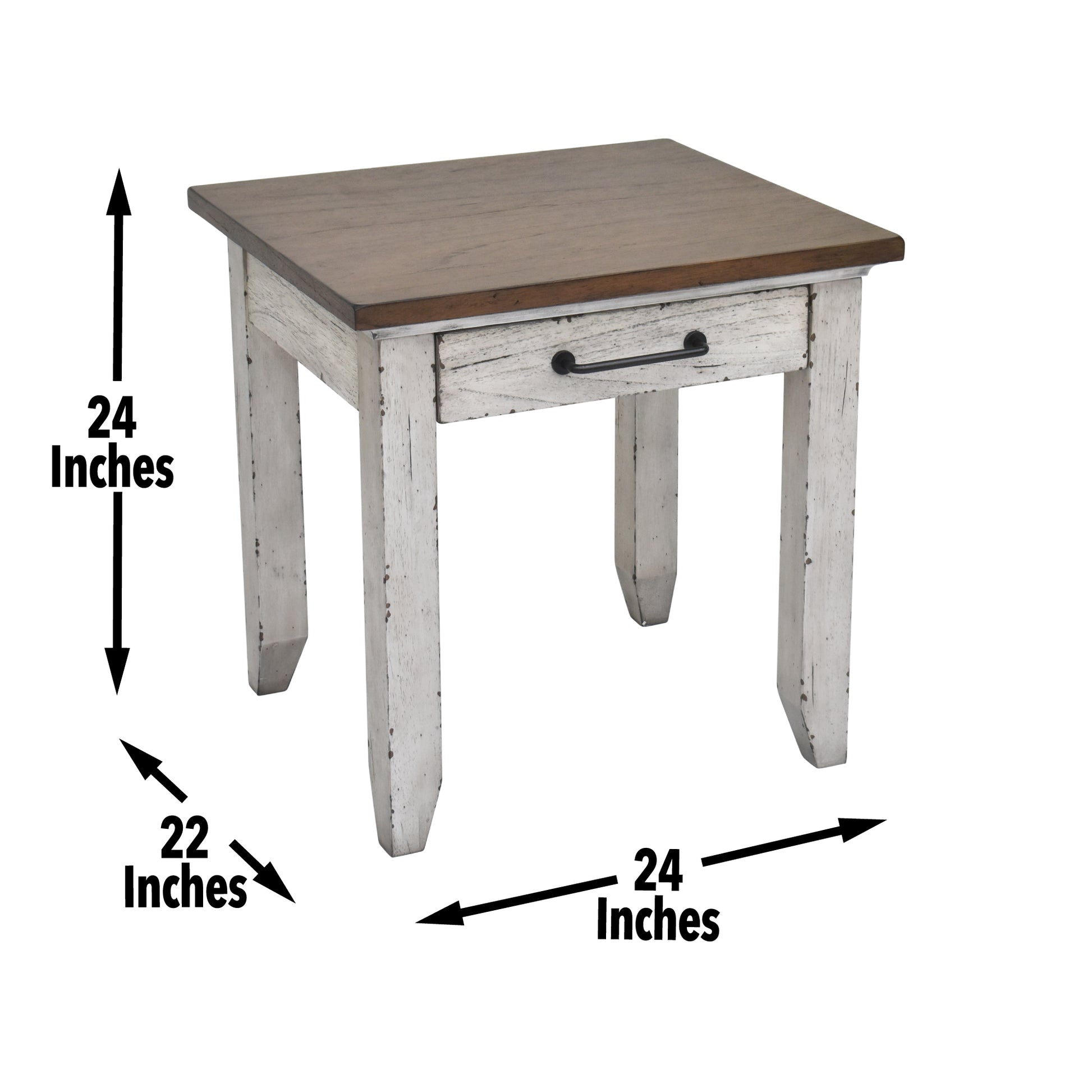 Bear Creek End Table White White Wood