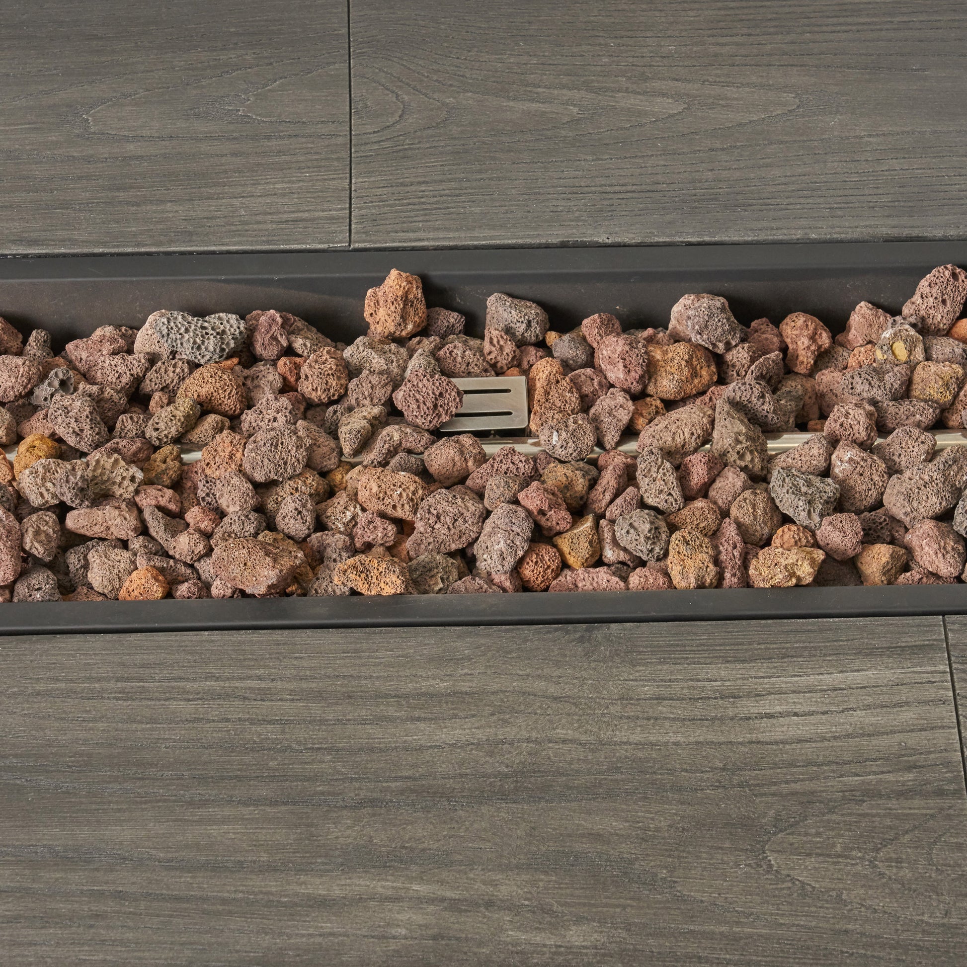 56" Outdoor 50,000 Btu Rectangular Mgo Concrete Propane Fire Pit, Grey Wood Pattern Tank Cover Not Included Gray Magnesium Oxide