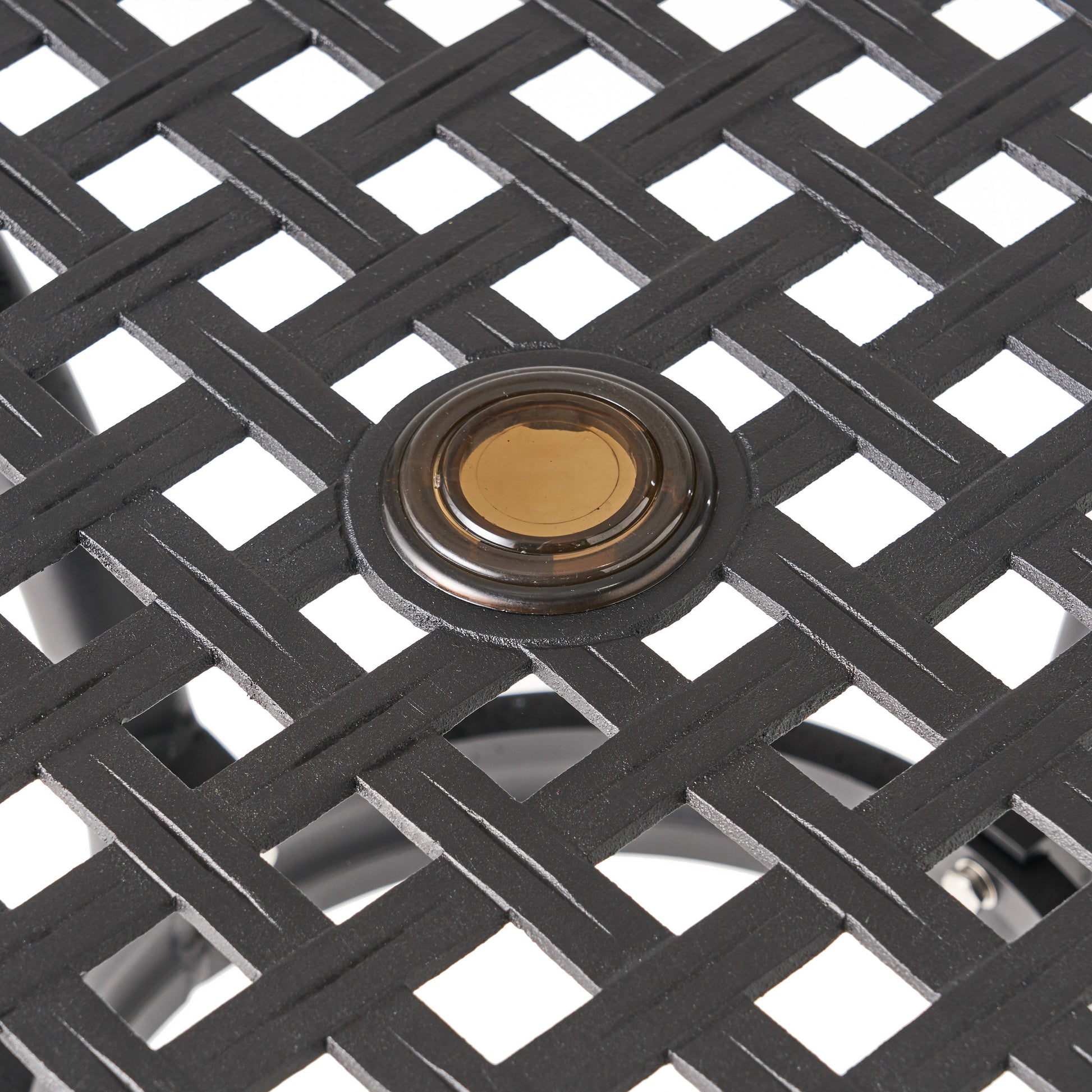 Cayman Arch Mesh I 39In Sq Table Black Aluminium