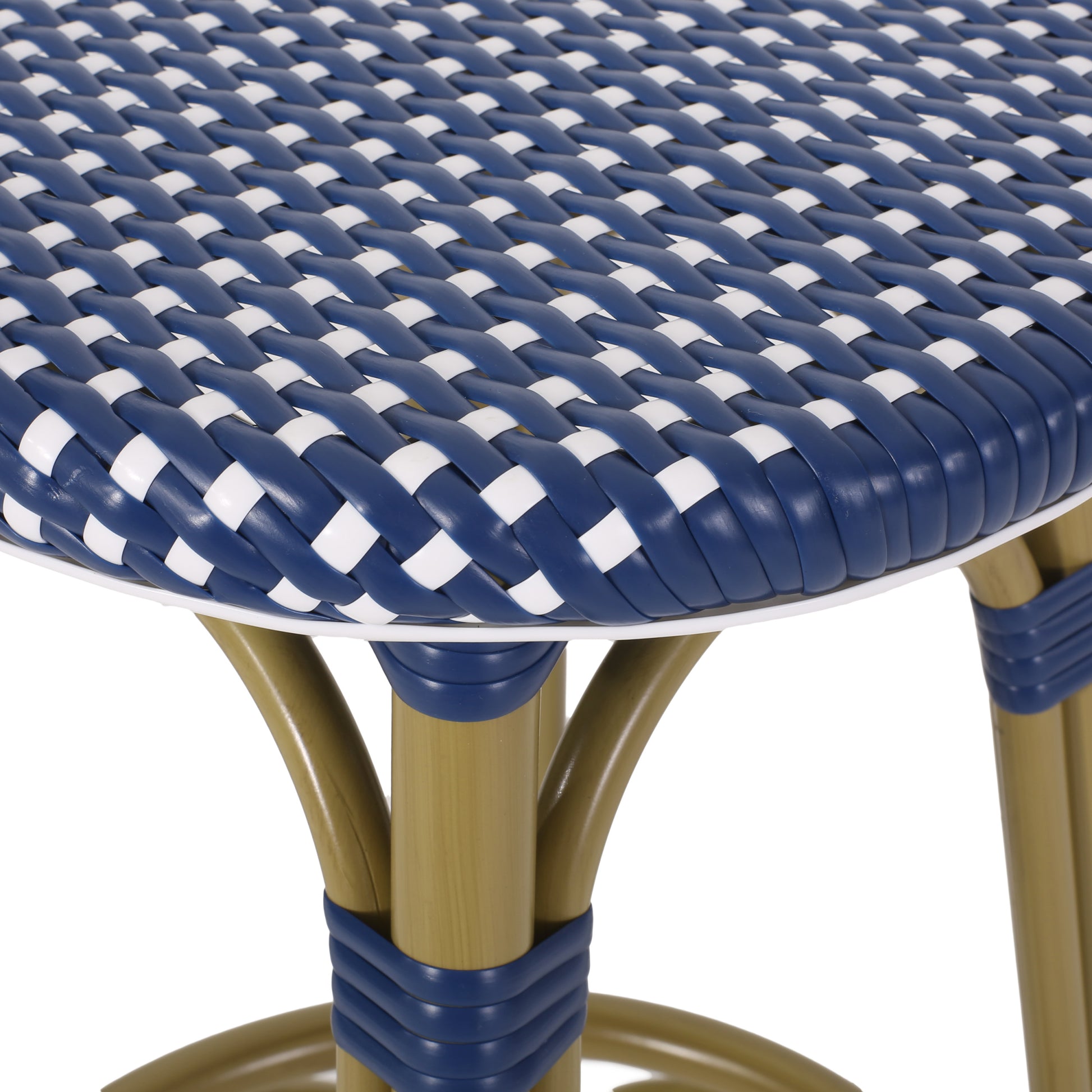 Barstool Navy Blue Wicker