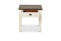 Cayla End Table Dark Oak White White Wood