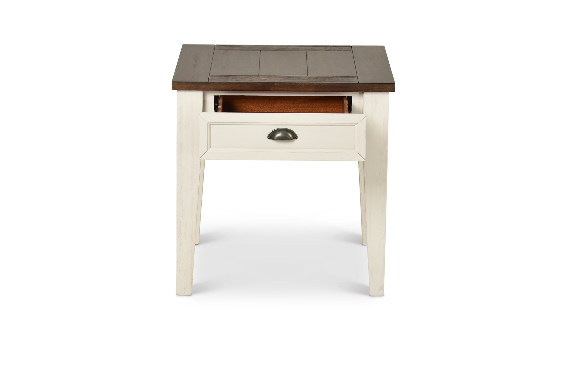 Cayla End Table Dark Oak White White Wood