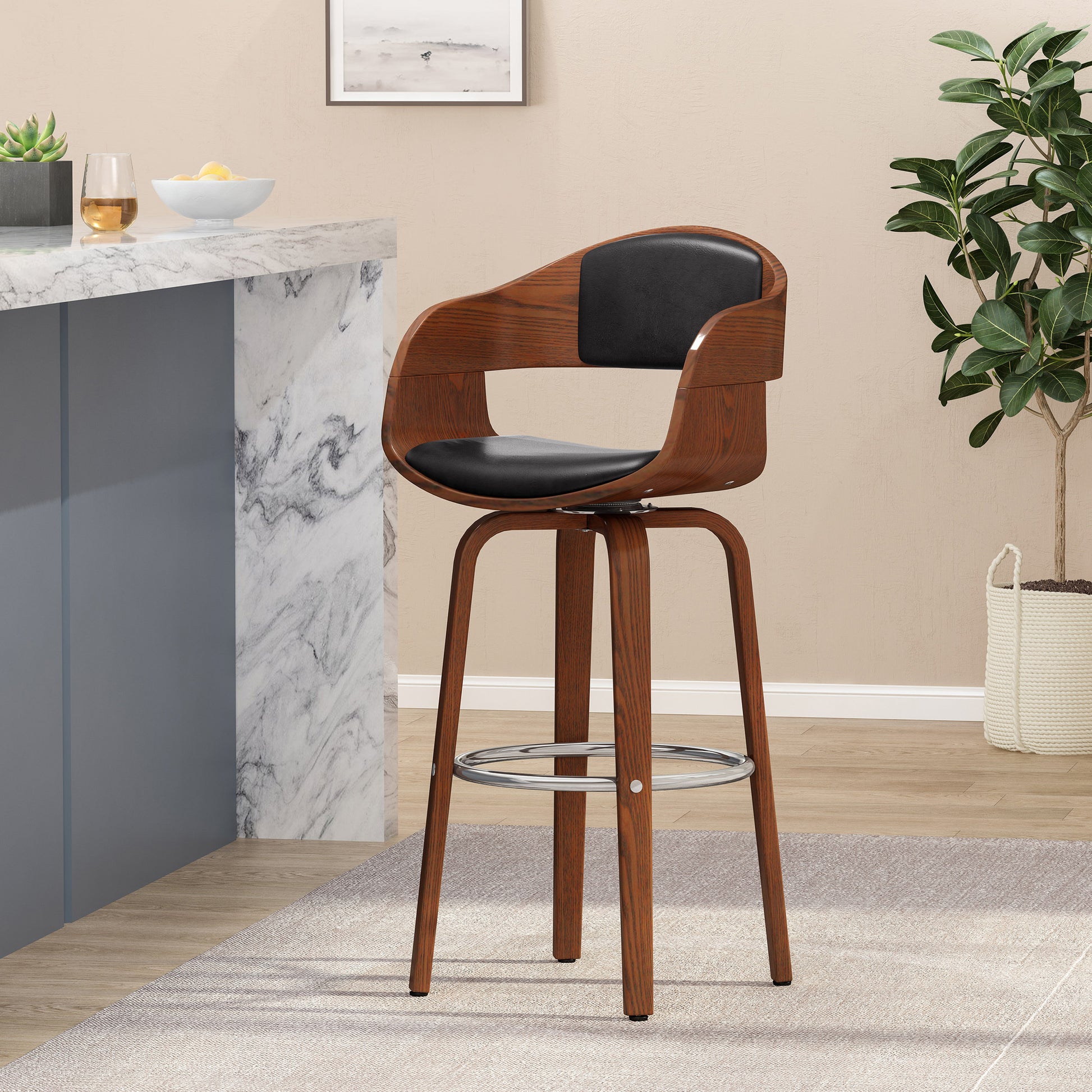 Bar Stool Black Pu