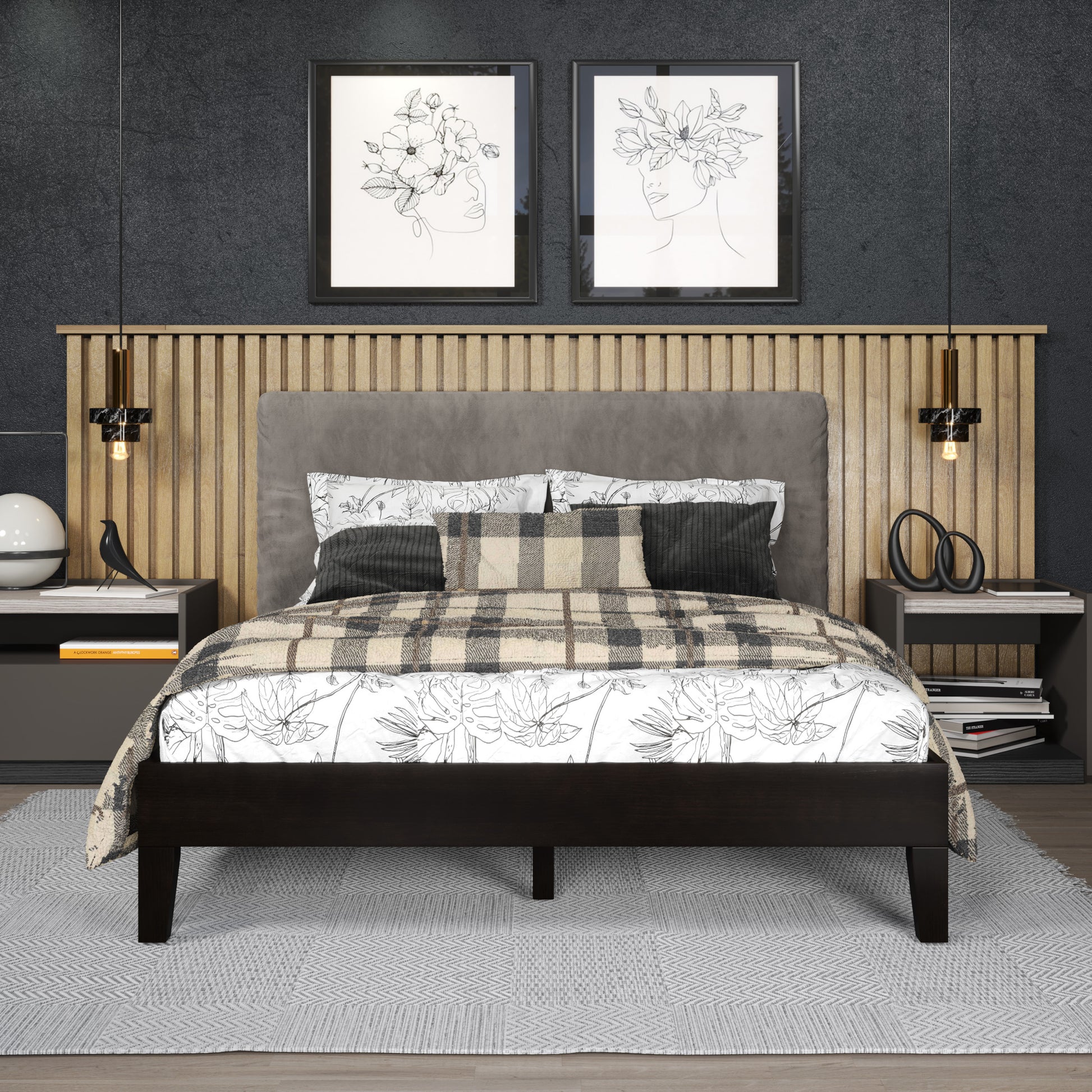 Nix Full Platform Bed Black Full Black Wood