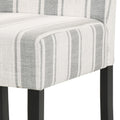 Dining Chair Grey Stripe Fabric