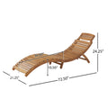 Lahaina Wood Foldable Chaise Lounge Brown Wood