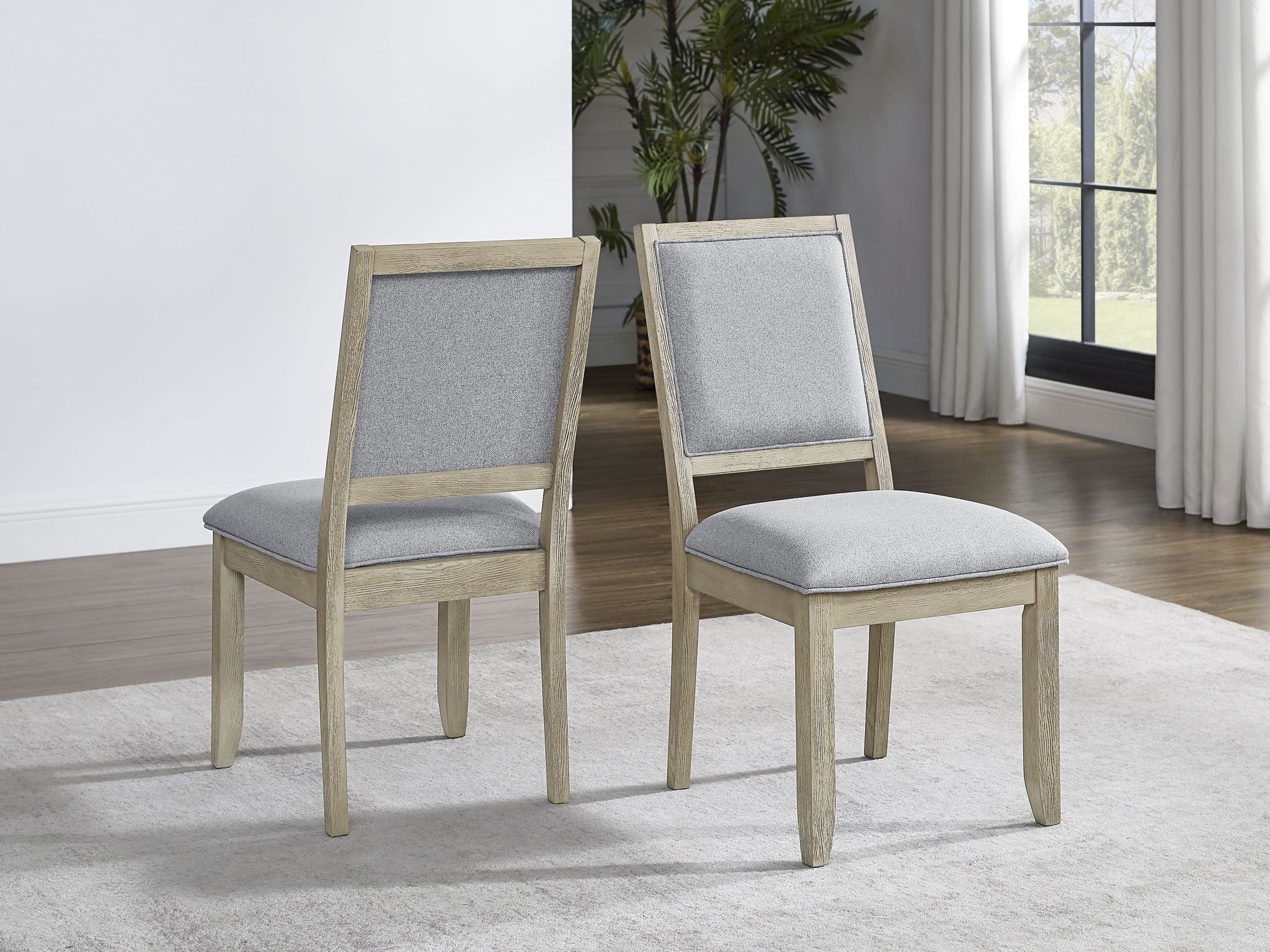 Carena Side Chair Set Of 2 Gray Brown Wood