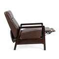 Faux Leather Upholstered Pushback Recliner Dark Brown Dark Brown Pu