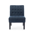 Accent Chair Set Of 2 Pcs Navy Blue Fabric