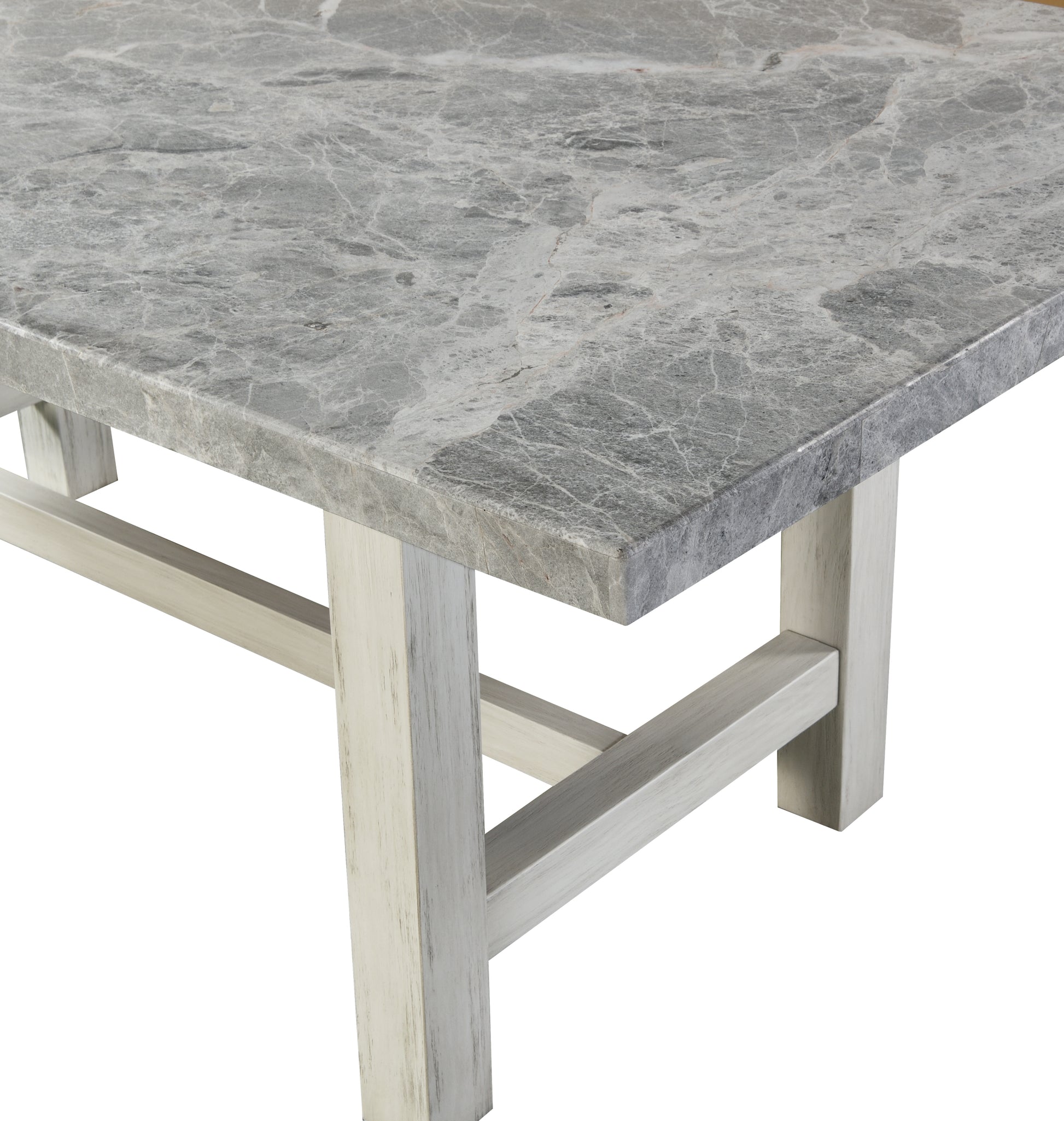 Canova Gray Marble Top Dining White White Marble