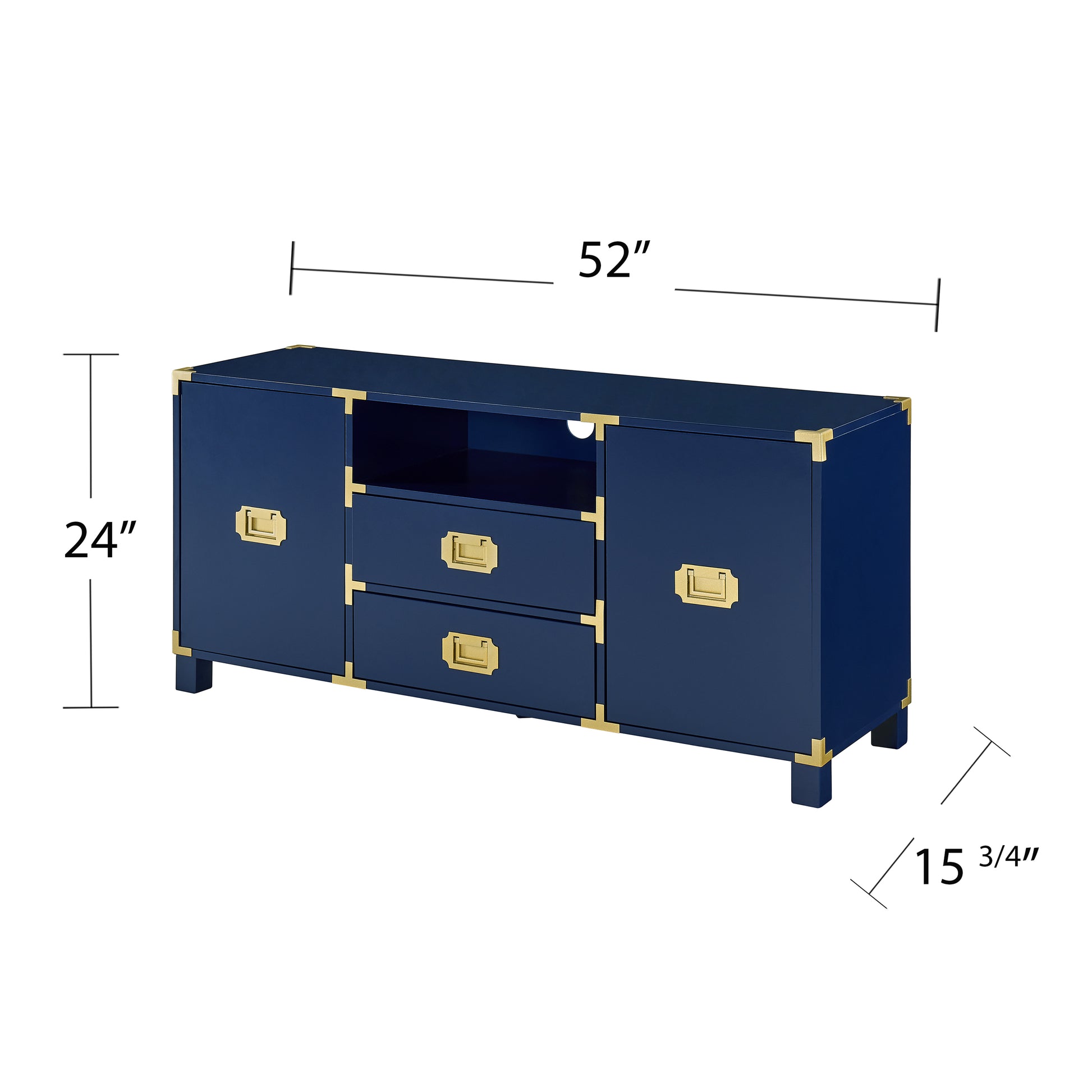 Campaign Entertainment Center Console Navy Navy 50 59 Inches Mdf