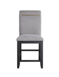 Yves Counter Chair Set Of 2 Gray Silver White Fabric