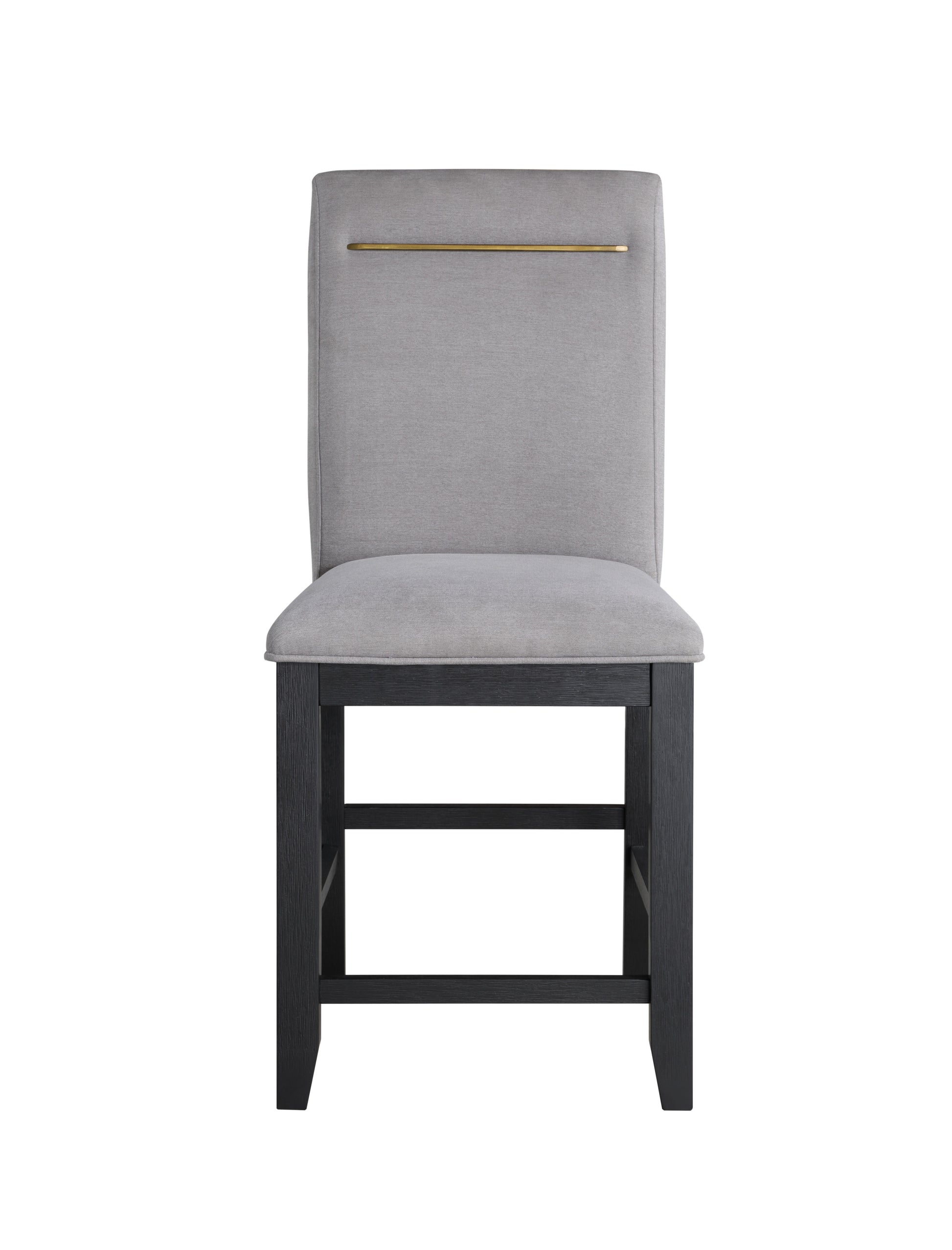 Yves Counter Chair Set Of 2 Gray Silver White Fabric