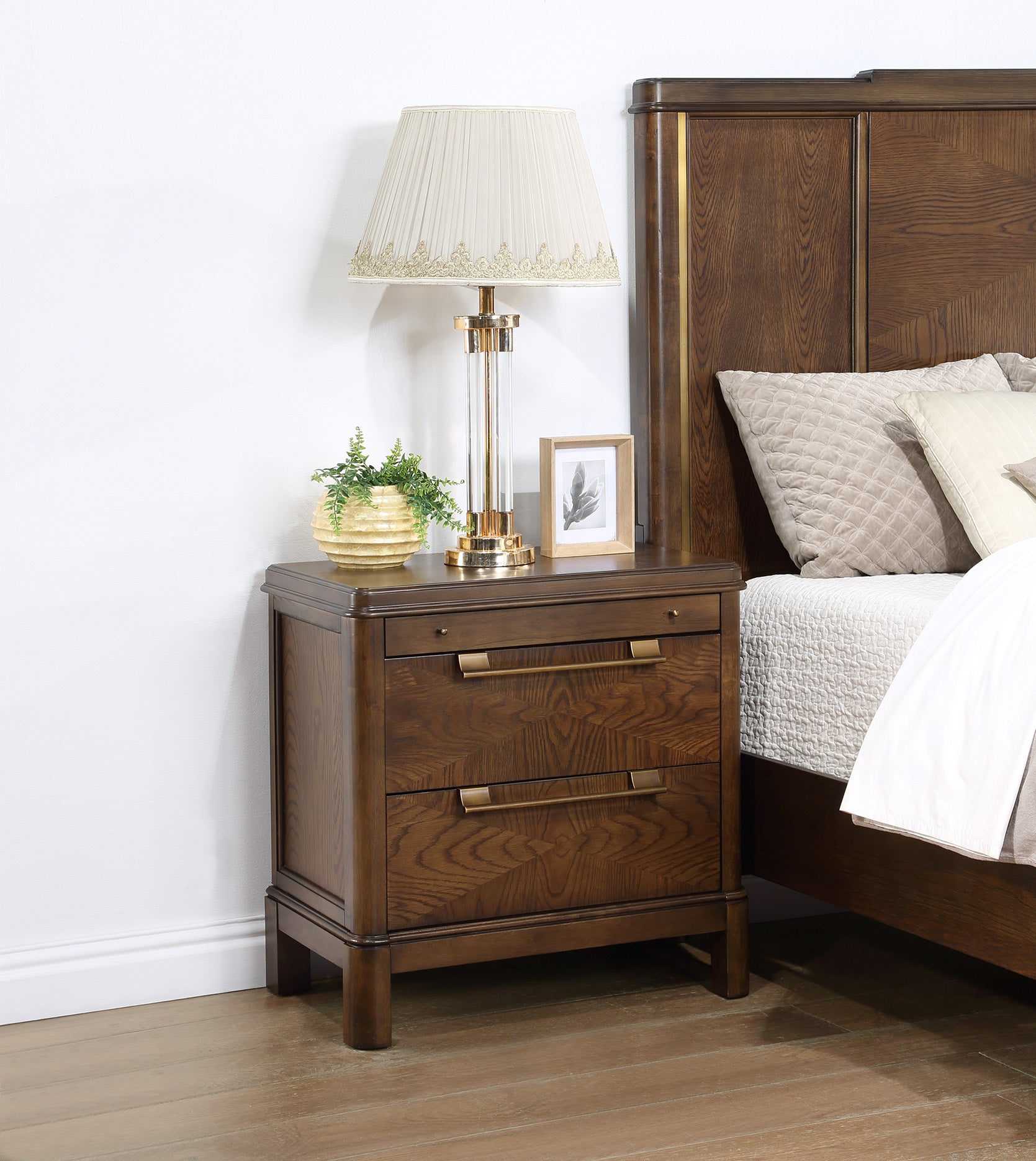 Milan Nightstand Dark Brown Dark Brown Wood