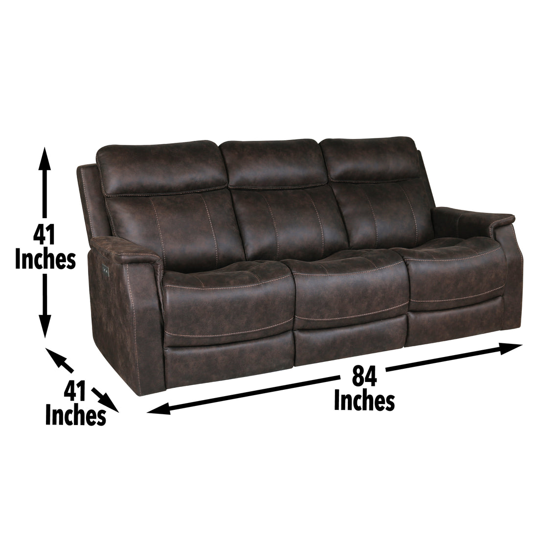 Valencia 3 Piece Dual Power Reclining Living Room Set Dark Brown Dark Brown Faux Leather