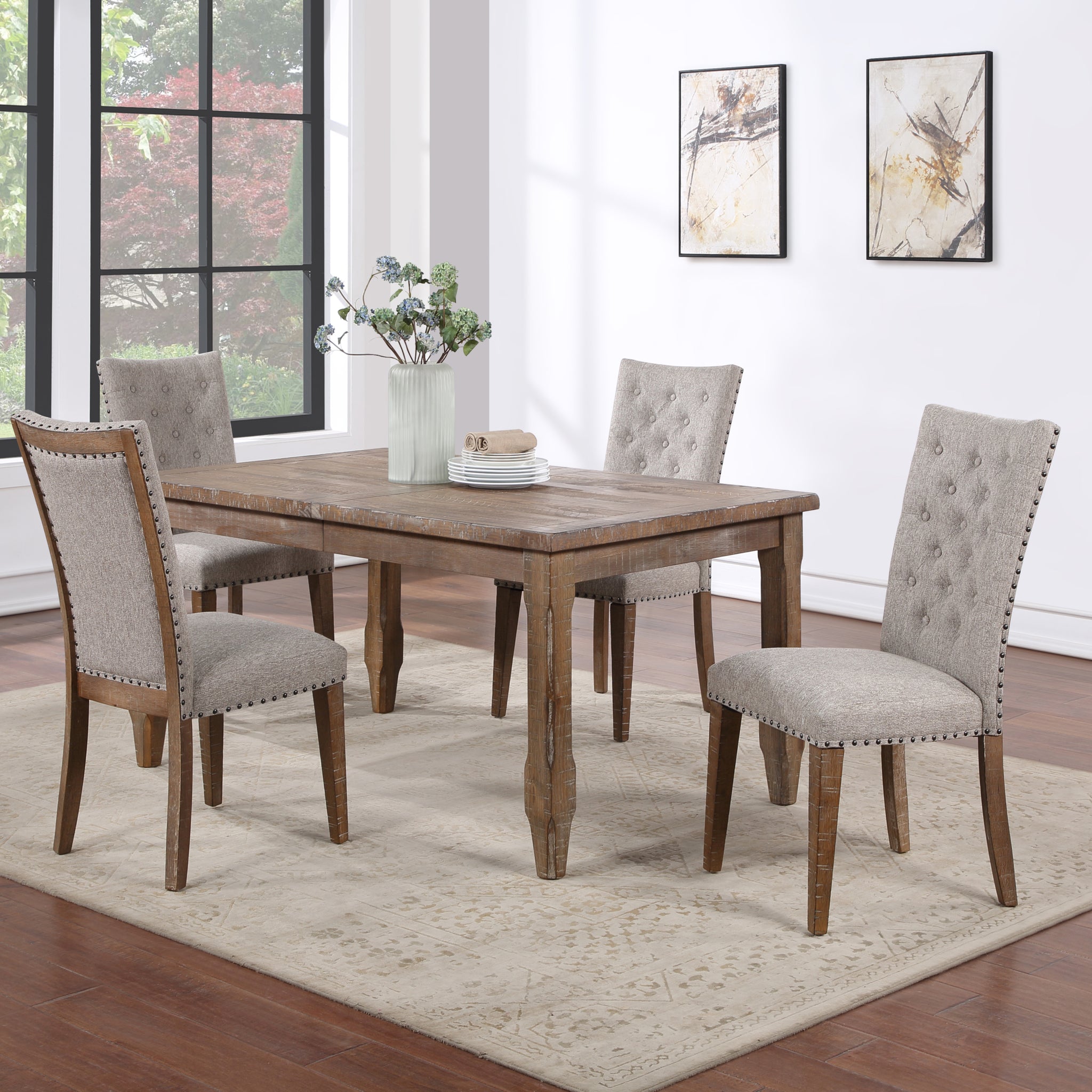 Riverdale 5 Piece Dining Set Light Brown Light Brown Wood