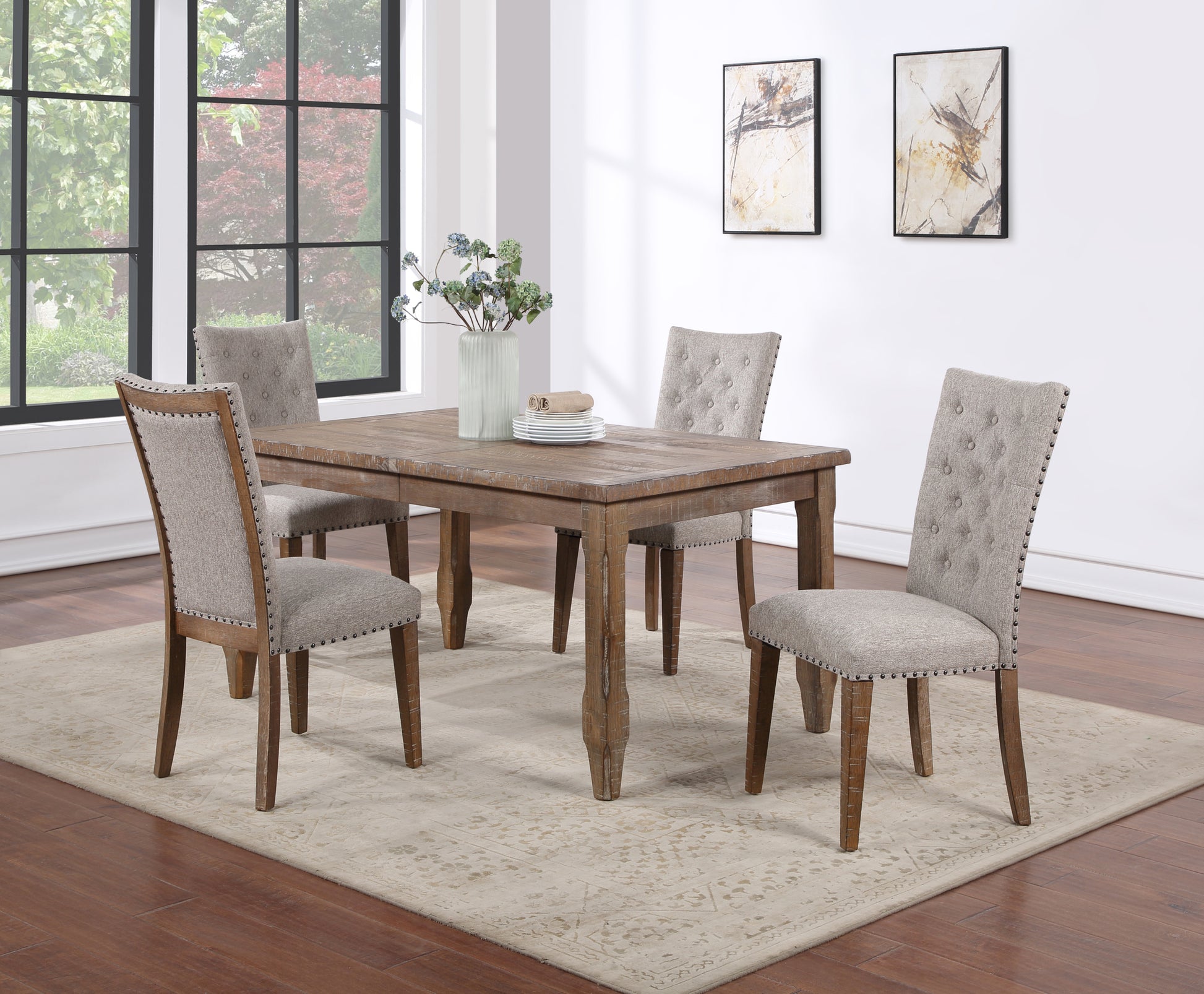 Riverdale 5 Piece Dining Set Light Brown Light Brown Wood