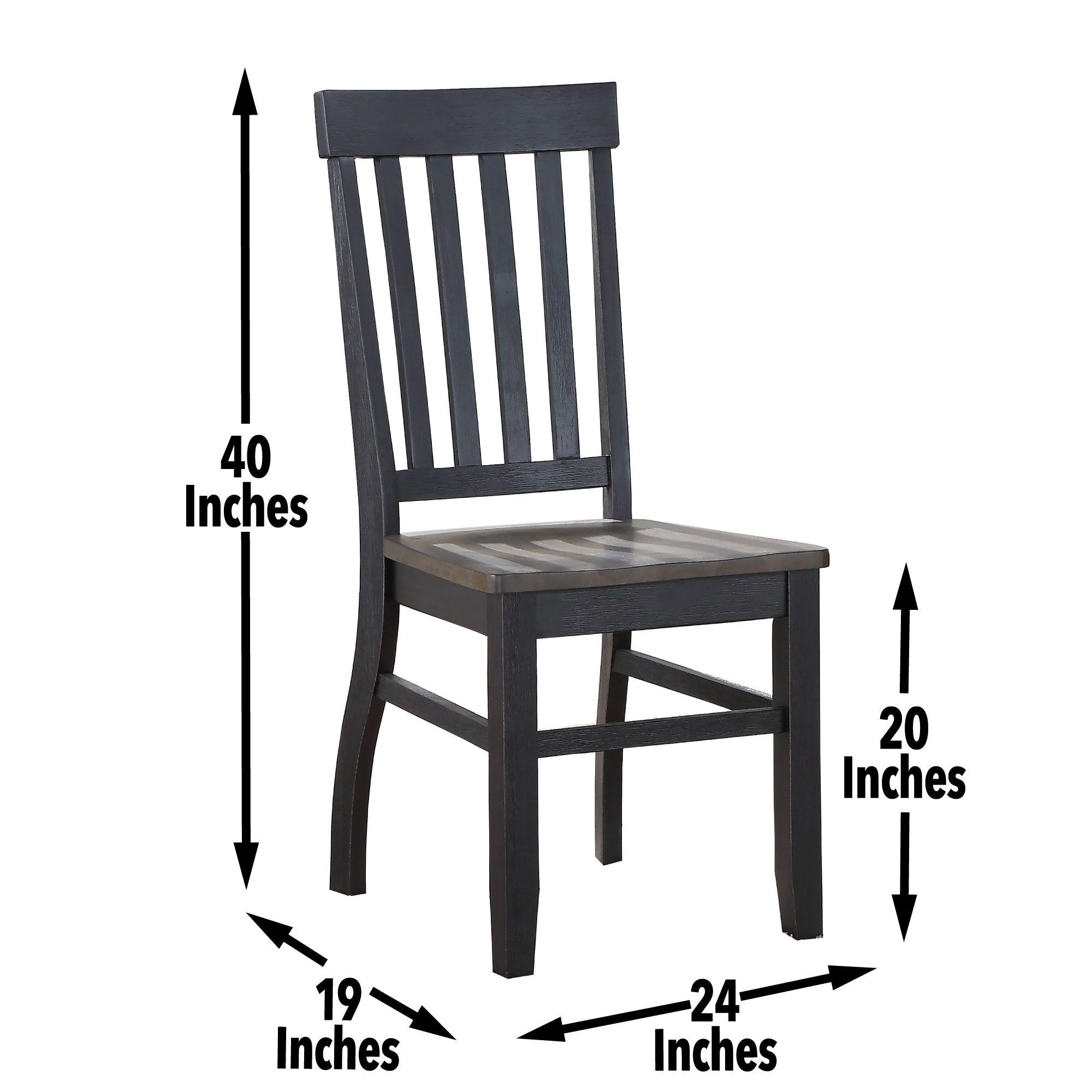 Farmhouse 5Pc Dining Set: Two Tone Finish, Cottage Style Table, Schoolhouse Chairs, Perfect For Gathering Brown Wood