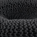 Knited Pouf Dark Grey Cotton
