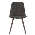 Gila Dining Chair With Powder Coated Legs,Set Of 2 Brown Multi Rattan