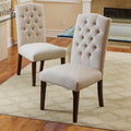 Dining Chair Natural Wood Fabric