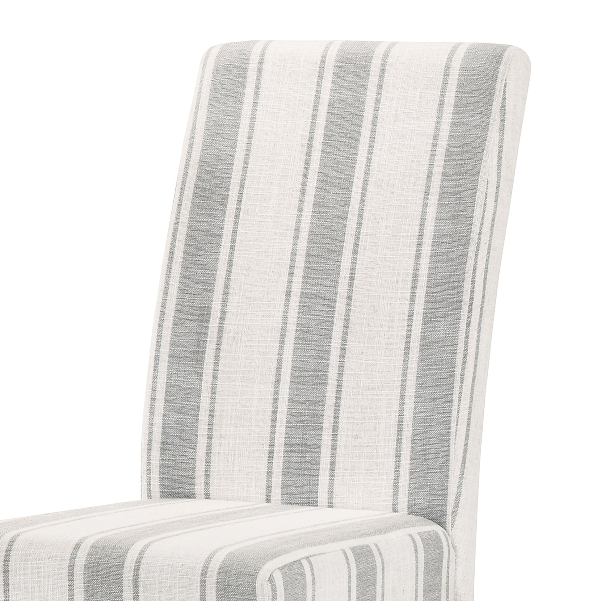 Dining Chair Grey Stripe Fabric