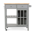 Kitchen Cart Grey Wood