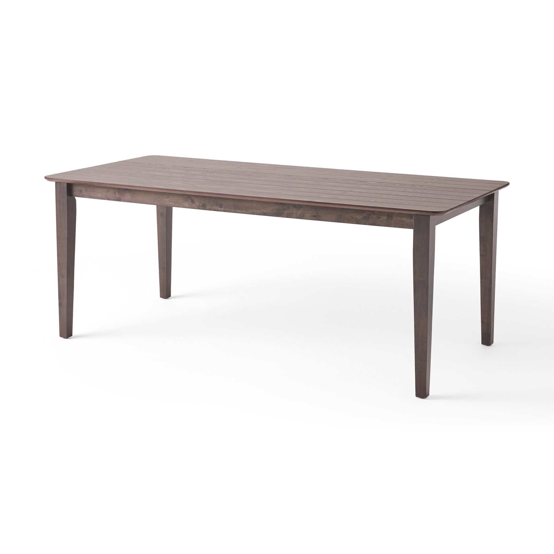 Dining Table With Square Leg Brown Solid Wood Mdf