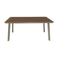 Leeds Dining Table With Faux Wood Top Silver Metal & Wood