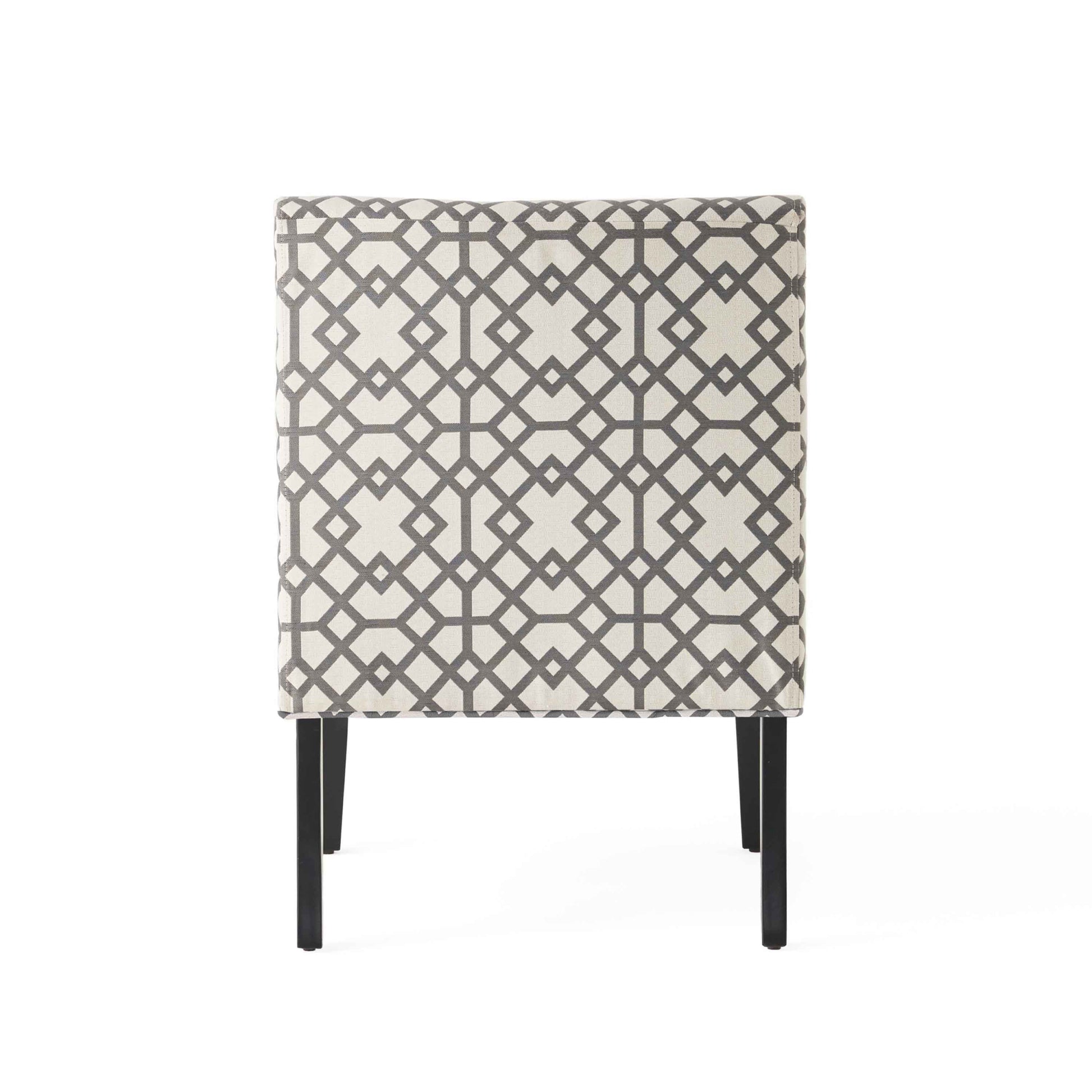 Accent Chair Grey Ivory Fabric