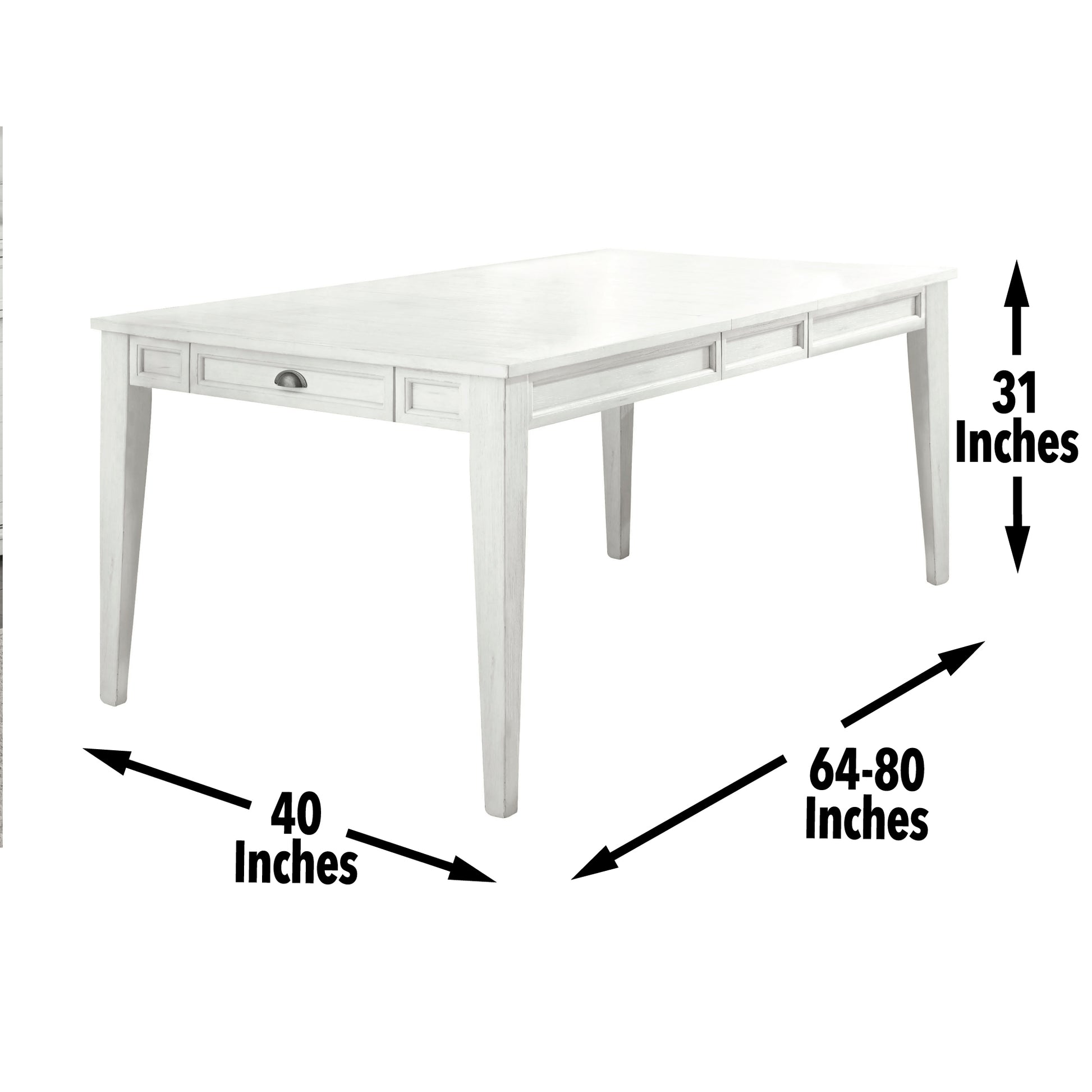 Cayla 7 Piece Dining Set White White Wood