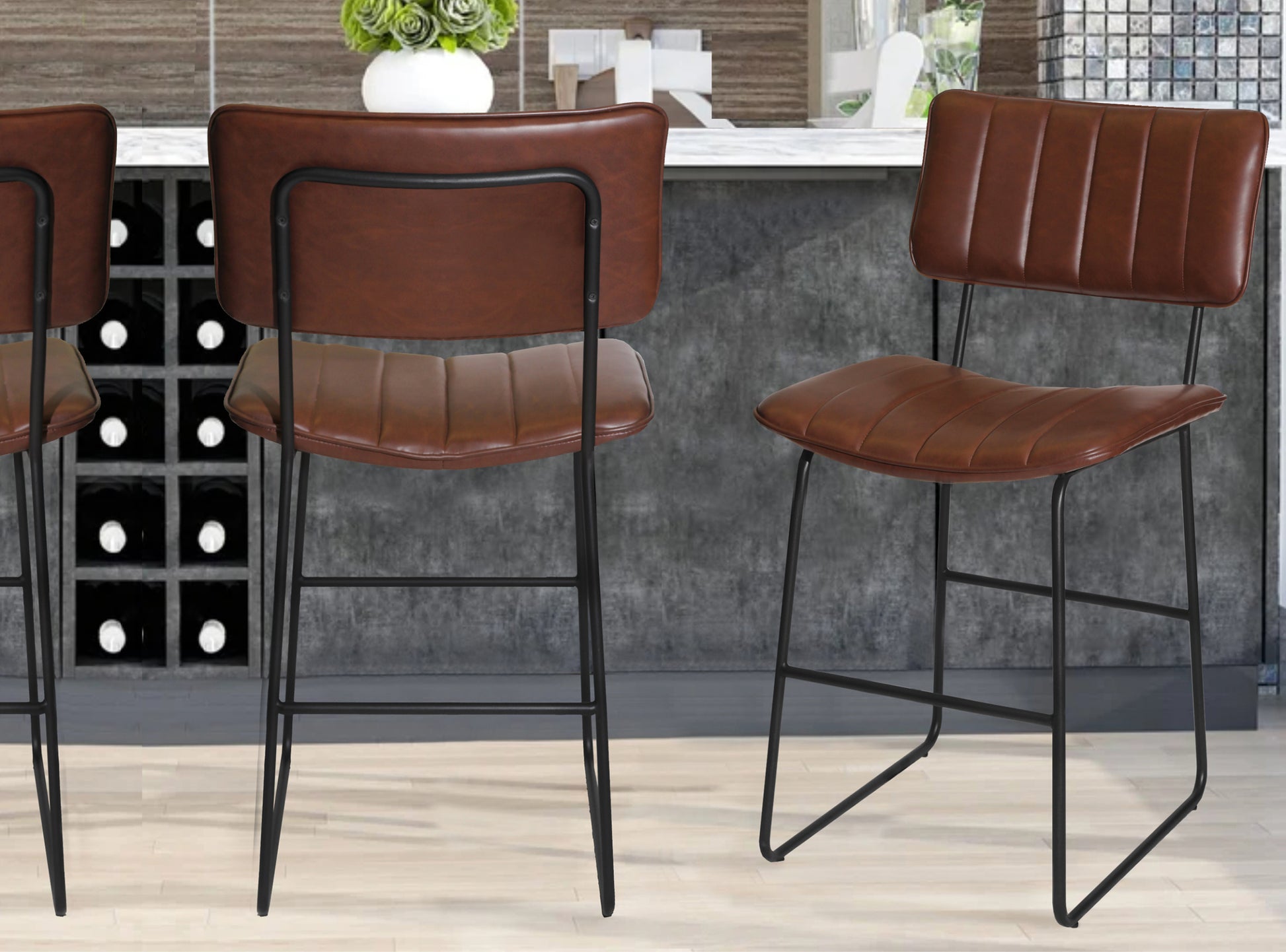 Tribeca Counter Stool Dark Brown Dark Brown Wood