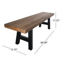 Lido Bench Top Oak Metal