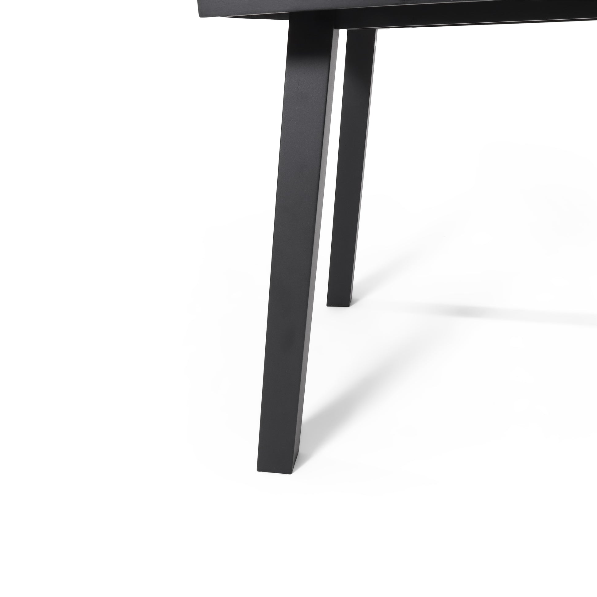 Della Acacia Wood Dining Table,Black Black Acacia Wood