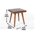 Caspian Square End Table Brown Brown Wood