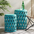 Selen Side Table Teal Iron