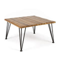 Zion Industrial Wood And Metal Coffee Table Teak Metal & Wood