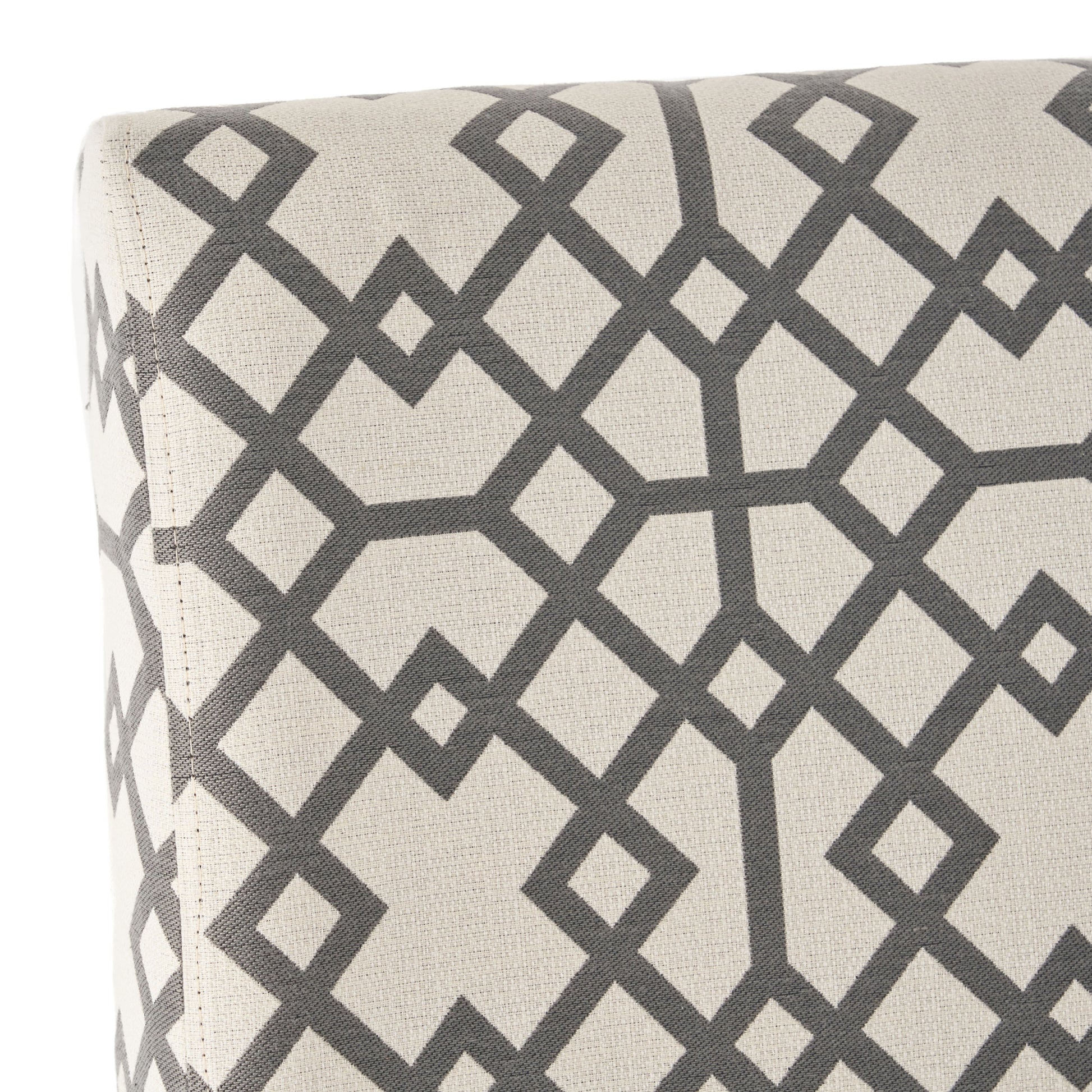 Accent Chair Grey Ivory Fabric