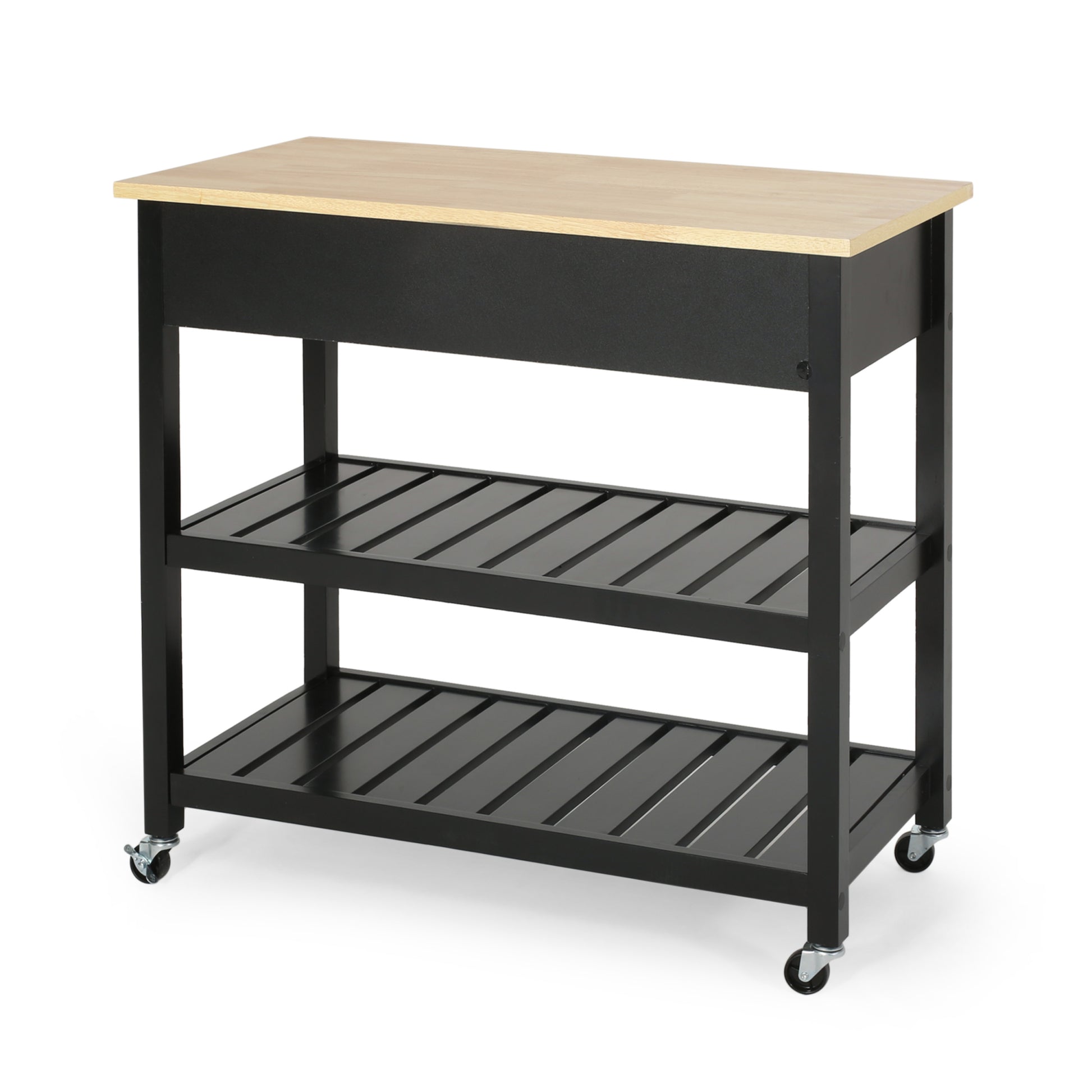 Kitchen Cart Black Wood