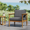 Gavin Club Chair Dark Grey Wood Fabric