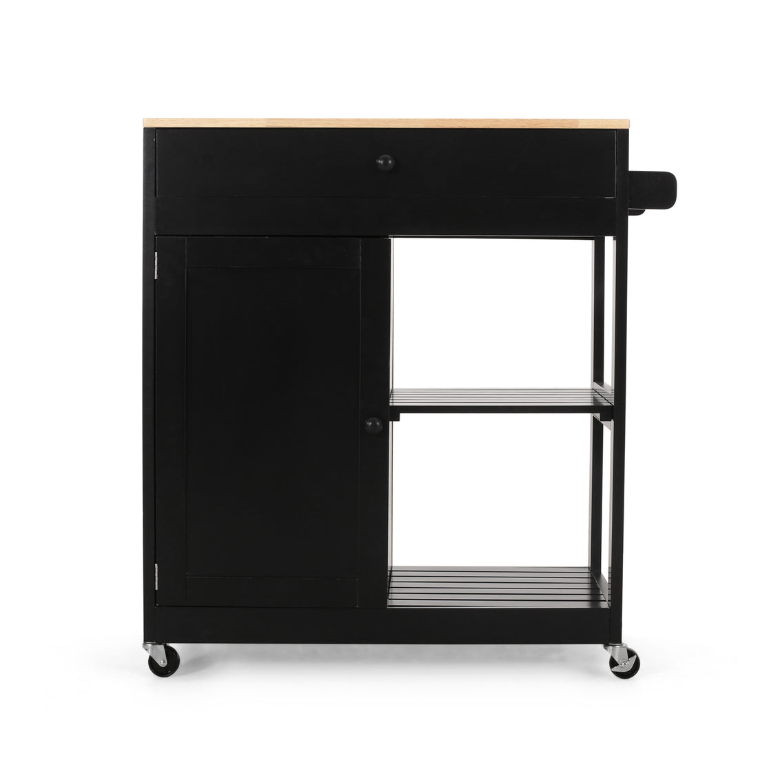 Kitchen Cart Black Wood