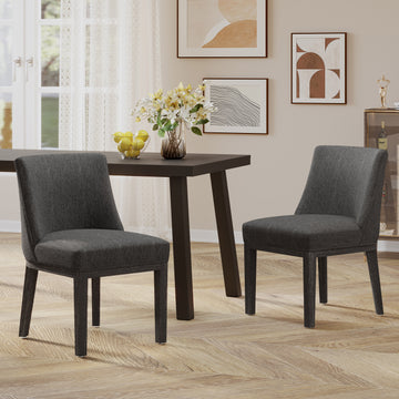 Dining Chair Mp2 Set Of 2 Charcoal Fabric