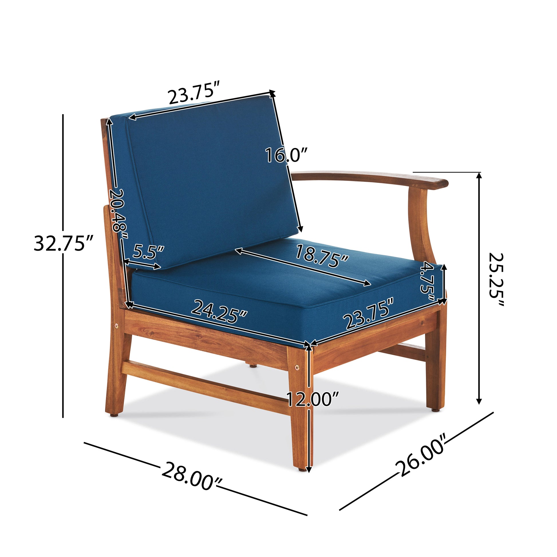 Perla 3 Seater Sofa And Table Set, Blue Blue Acacia Wood