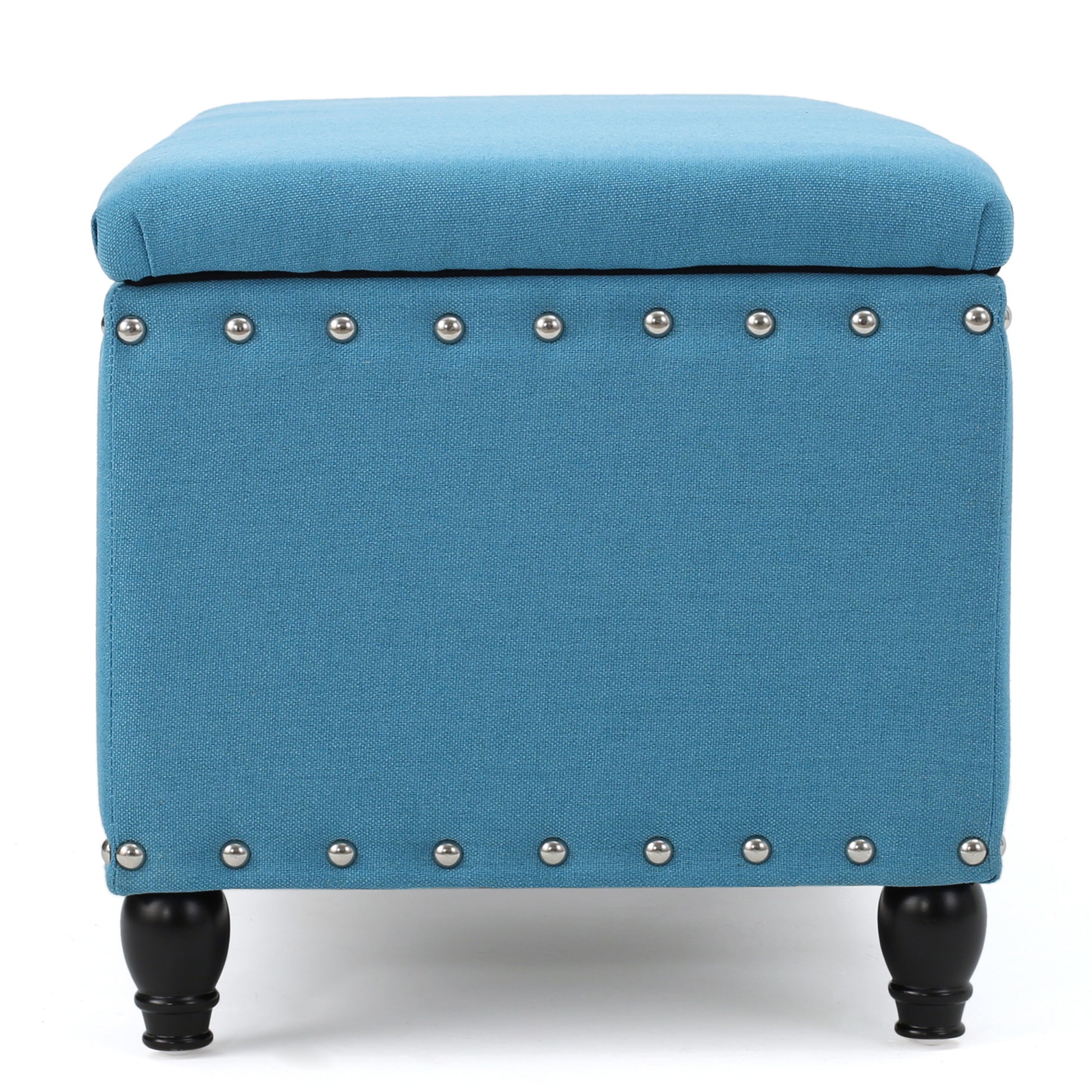 Storage Ottoman Teal Fabric