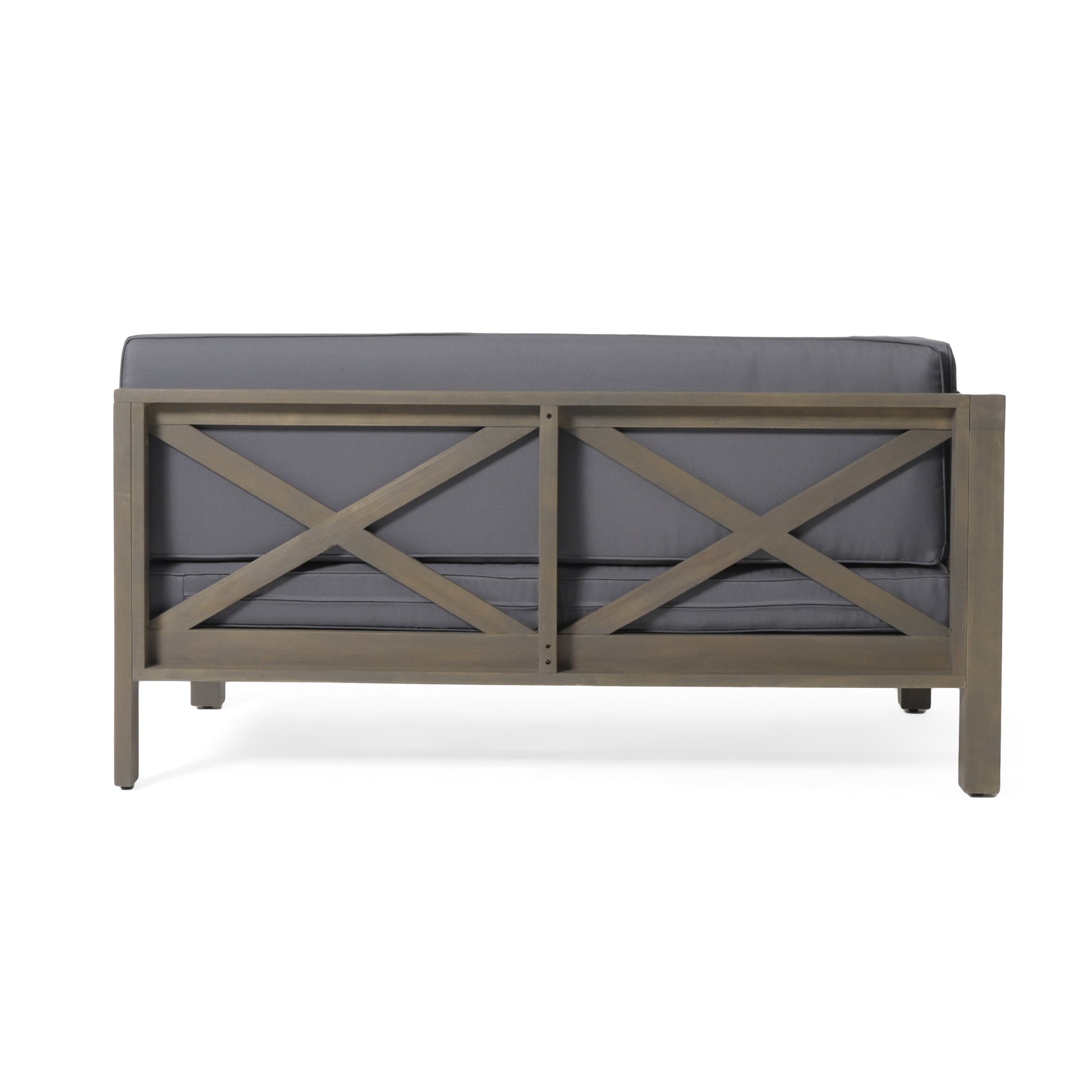 Brava X Back Left Right Corner Bench Set Dark Grey Seats 4 Acacia Wood