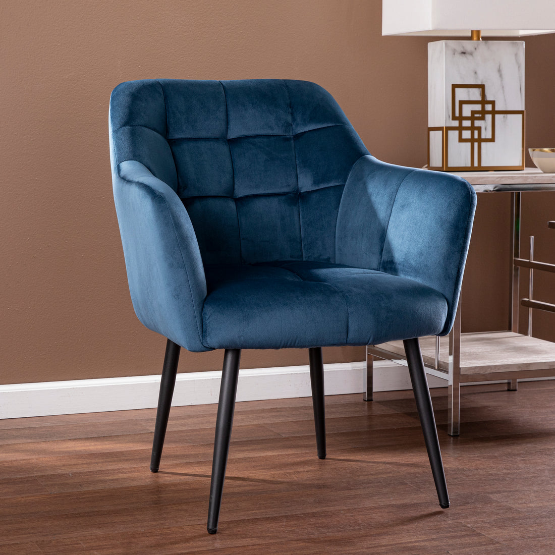 Trevilly Upholstered Accent Chair Blue Velvet