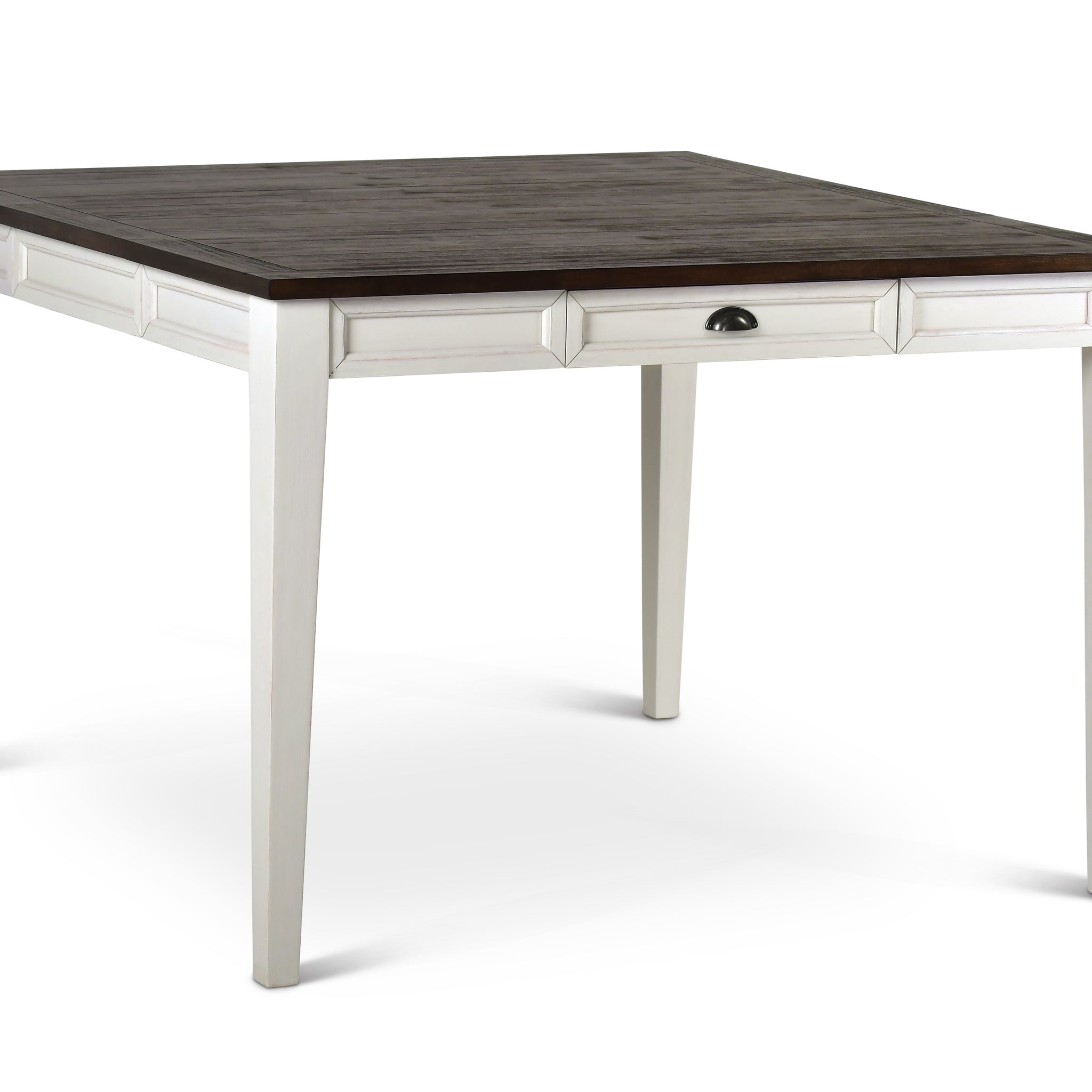 Cayla Counter Table Dark Oak White Wood