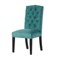 Harriet Kd Tufted Dining Chairs Mp2 Set Of 2 Green Fabric