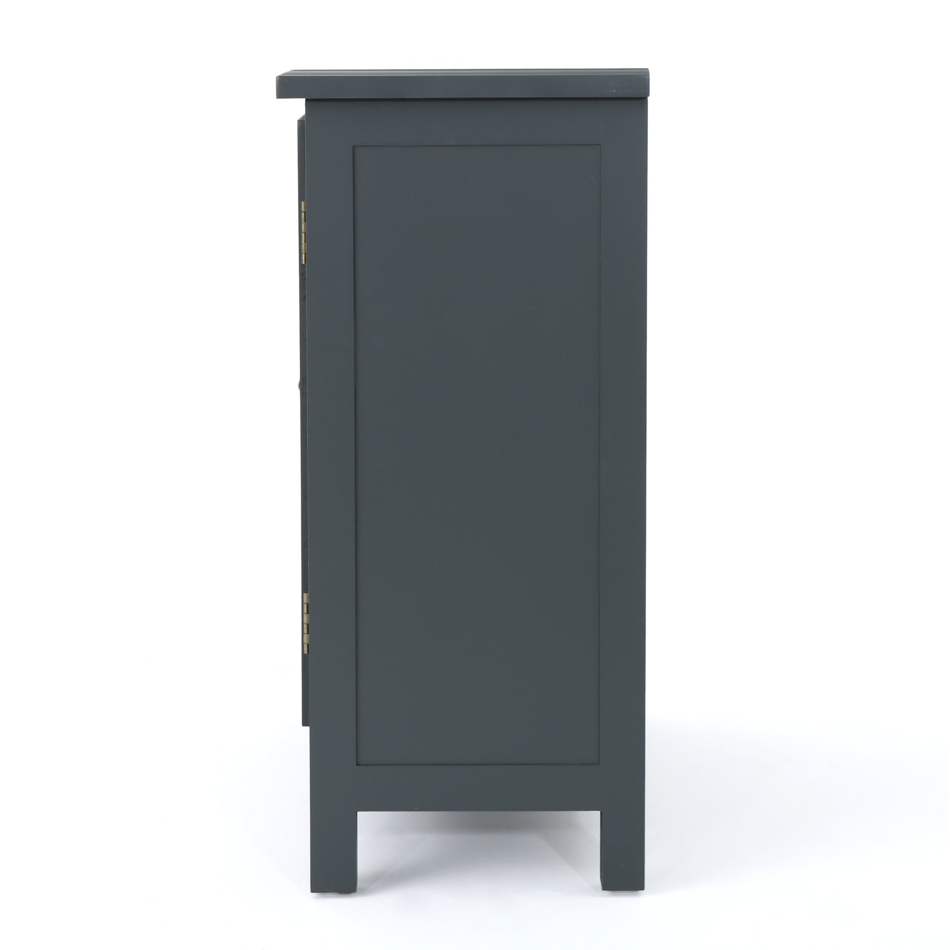 Firwood Mirror Finished Double Door Cabinet, Charcoal Grey Charcoal Grey Wood